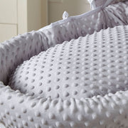Grey Dimple White Wicker Baby Moses Basket With Stand image 7