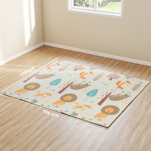 AIYAPLAY Double-Sided Foldable Baby Play Mat – Animal Design