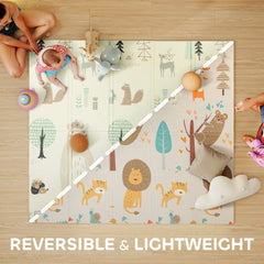 AIYAPLAY Double-Sided Foldable Baby Play Mat – Animal Design