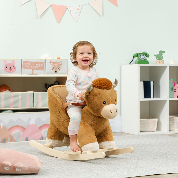 AIYAPLAY Baby Rocking Horse with Safety Belt – Brown