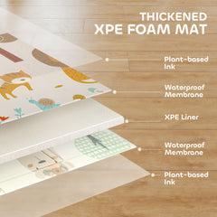 AIYAPLAY Animal-Themed Baby Play Mat – Double-Sided, Foldable, 177 x 146 cm
