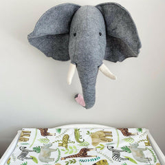Anti-Roll Wedge Changing Mat - Safari Animals Print