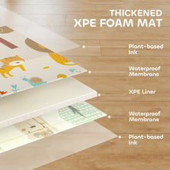 AIYAPLAY Double-Sided Foldable Baby Play Mat – Animal Design