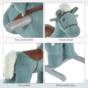 HOMCOM Plush Rocking Horse with Sound – Blue (18–36 Months) image 7