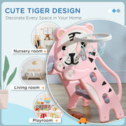 AIYAPLAY 3 in 1 Baby Slide for Indoor Use with Climber, Basketball Hoop, Basketball, for Ages 18-36 Months - Pink image 5