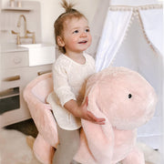 HOMCOM Plush Rabbit Rocking Toy with Sound – Pink (18–36 Months) image 8