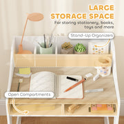 AIYAPLAY Kids Desk & Chair Set with Storage Shelves – Natural image 4