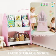AIYAPLAY Kids Bookshelf & Toy Storage Unit – Pink image 3