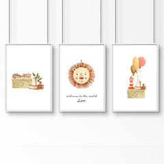Animal Nursery Wall Art Prints – Set of 3