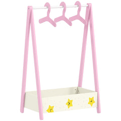 AIYAPLAY Children's Clothing Rack with Storage Shelf – Pink