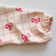 Long Sleeved Baby Bib - Pink Bow image 7