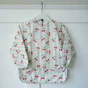 Long Sleeved Baby Bib - Cherry Stripe image 2