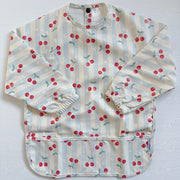 Long Sleeved Baby Bib - Cherry Stripe image 3