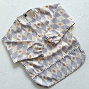 Long Sleeved Baby Bib - Blue Harlequin image 1