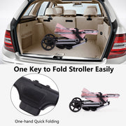 LORTSYBAB 2-in-1 Baby Stroller with Reversible Seat – Folding Pram for 0-36 Months (Pink) image 8