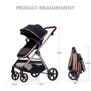 LORTSYBAB 2-in-1 Baby Stroller | Convertible Bassinet Pram for Newborn–36 Months (Black) image 5