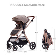 LORTSYBAB 2-in-1 Baby Stroller | Convertible Pram for 0-36 Months – Beige image 5