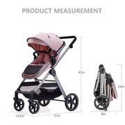 LORTSYBAB 2-in-1 Baby Stroller | Convertible Pram 0-36 Months (Pink) image 5