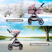 LORTSYBAB 2-in-1 Baby Stroller | Convertible Pram 0-36 Months (Pink) image 4