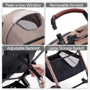LORTSYBAB 2-in-1 Baby Stroller | Convertible Pram for 0-36 Months – Beige image 7