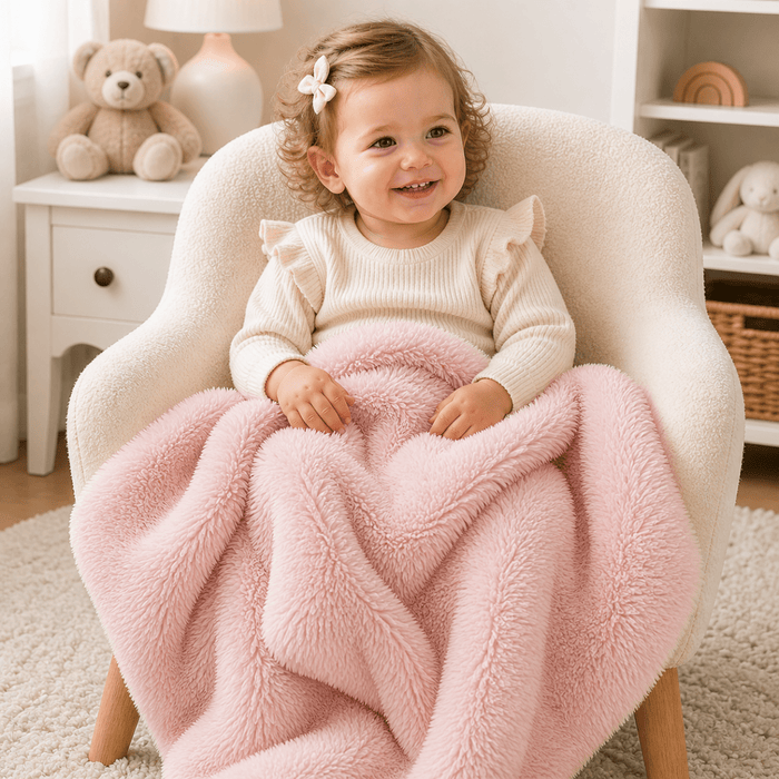 Luxury Faux Fur Baby / Toddler Blanket - Pink