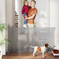 PawHut Retractable Baby Safety Gate – Up to 140cm, Grey