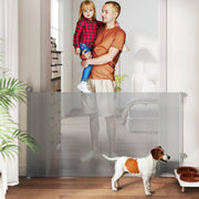 PawHut Retractable Baby Safety Gate – Up to 140cm, Grey image 1
