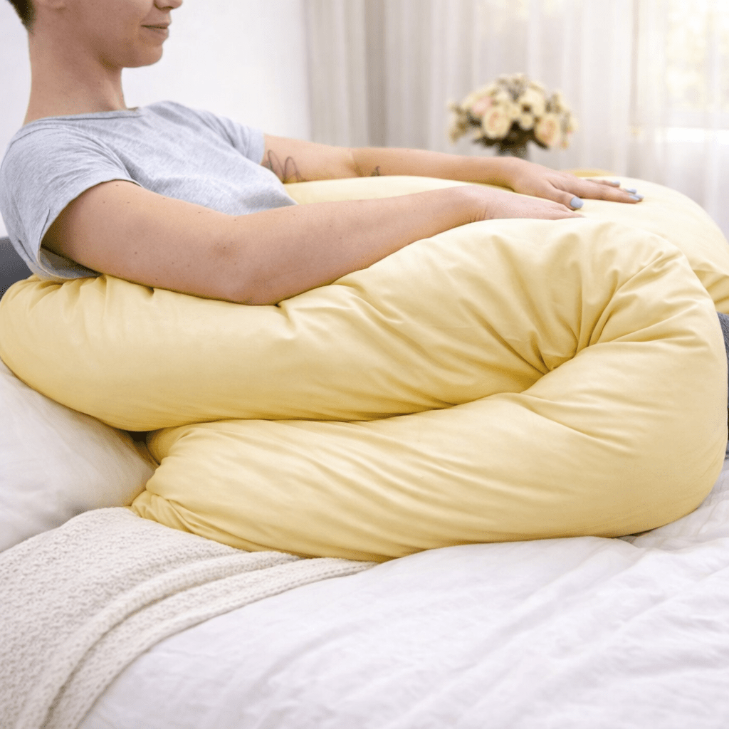 12 Ft Full Body Support Pillow with Removable Buttercup Cream Cover
