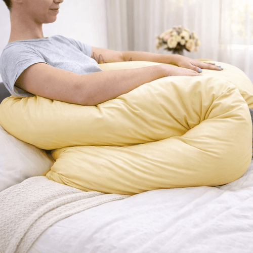 12 Ft Full Body Support Pillow with Removable Buttercup Cream Cover