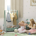 AIYAPLAY Children's Clothing Rack with Storage Shelf – Green