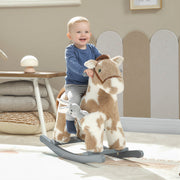 AIYAPLAY Plush Animal Rocking Horse with Sound – Brown image 1