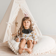 MINICAMP Large Floor Cushion with Tassels in Ecru image 4