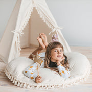 MINICAMP Large Floor Cushion with Tassels in Ecru image 3
