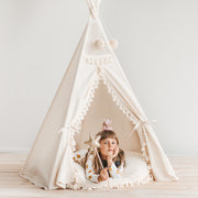 MINICAMP Large Floor Cushion with Tassels in Ecru image 7