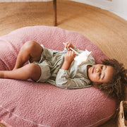 MINICAMP Boucle Fabric Kids Floor Cushion in Rose image 6