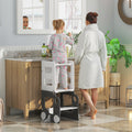AIYAPLAY 4-in-1 Toddler Step Stool with Safety Rail – Grey