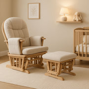 Nursing Chair and Footstool - Mothercare Best Seller - Natural/Beige image 2