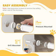 PawHut Baby & Pet Safety Gate – Pressure Fit, 76–82cm image 6