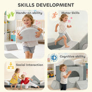 AIYAPLAY 12-Piece Modular Kids Play Sofa – Grey image 6