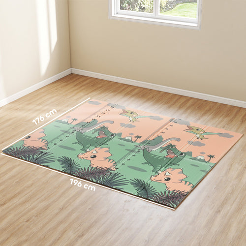 AIYAPLAY Double-Sided Foldable Baby Play Mat – Dinosaur Design