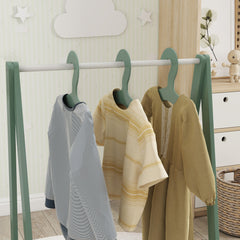 AIYAPLAY Children's Clothing Rack with Storage Shelf – Green