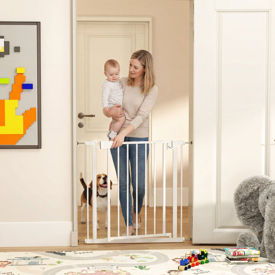 PawHut Baby & Pet Safety Gate – Pressure Fit, 76–82cm