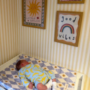 Anti-Roll Wedge Baby Changing Mat - Blue Harlequin image 13