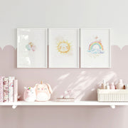 Rainbow Nursery Wall Art Prints – Set of 3 image 1