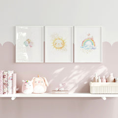 Rainbow Nursery Wall Art Prints – Set of 3