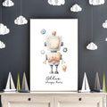 Retro Robot Nursery Wall Art Print