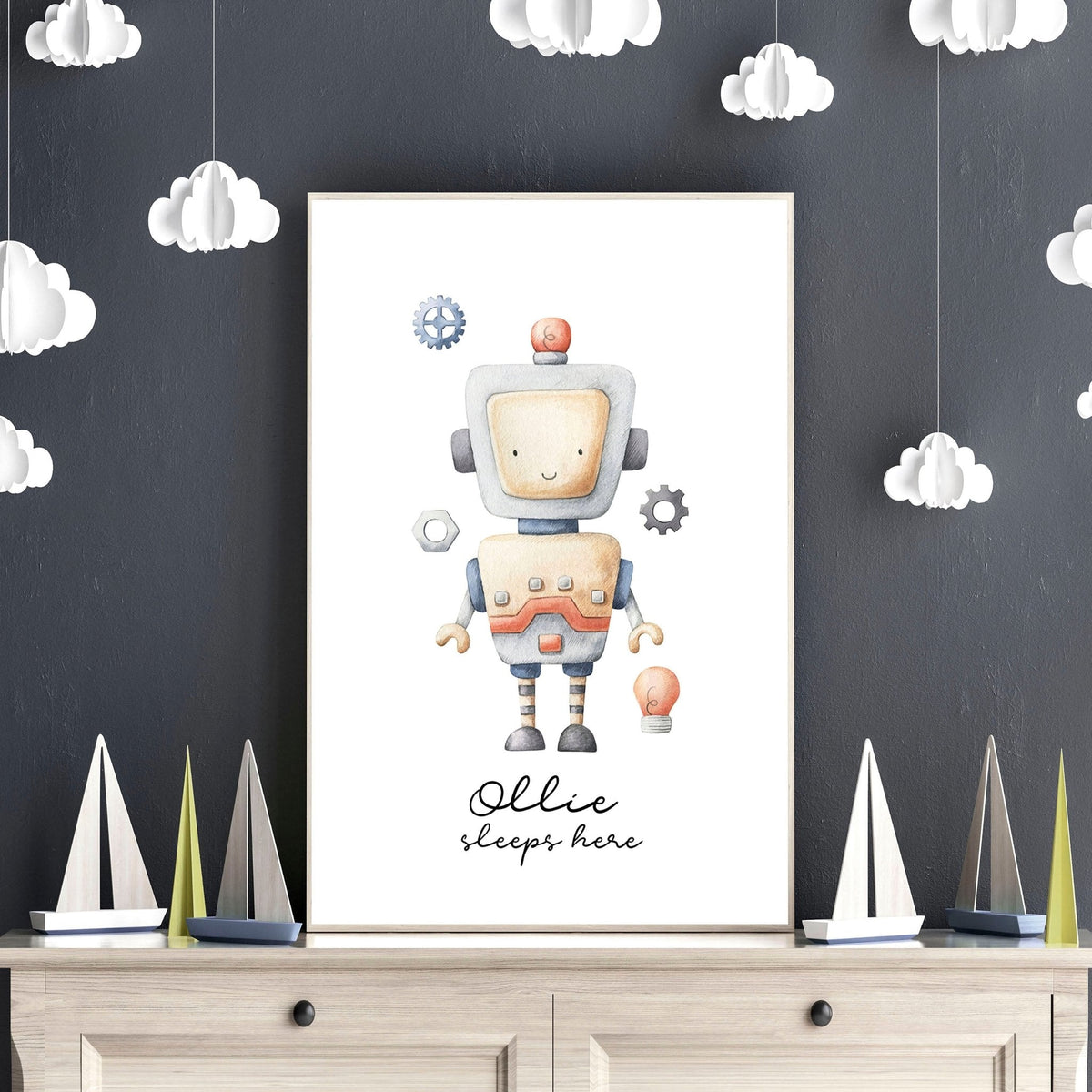 Framed Nursery Wall Art Prints – Set of 2 Ready to Hang
