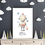 Retro Robot Nursery Wall Art Print image 1