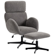 HOMCOM Swivel Rocking Armchair with Footstool – Adjustable Velvet Accent Chai image 9