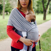 Organic Baby Wrap Carrier – Grey Melange image 4